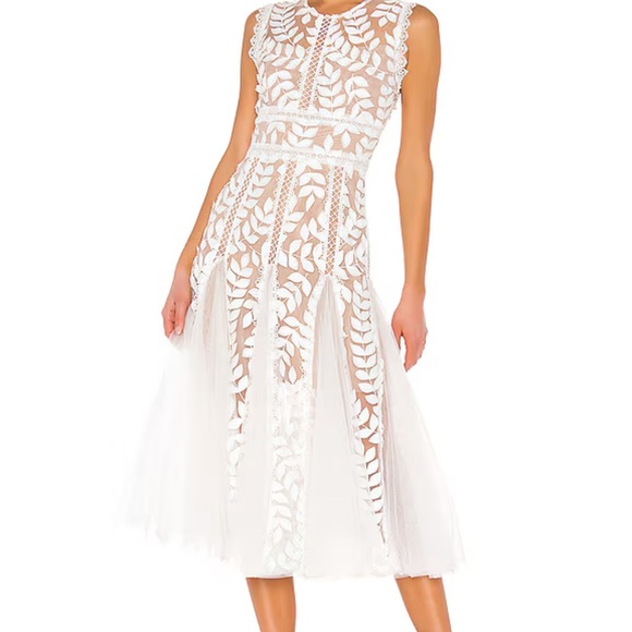 Bronx and Banco Dresses & Skirts - Bronx and Banco Elegant White Lace Midi Dress